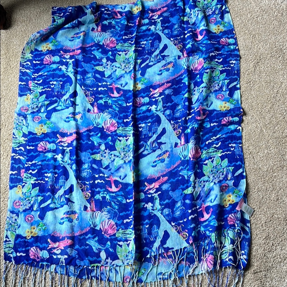 Lilly Pulitzer Lilly Loves Nantucket Murfee scarf. No flaws.